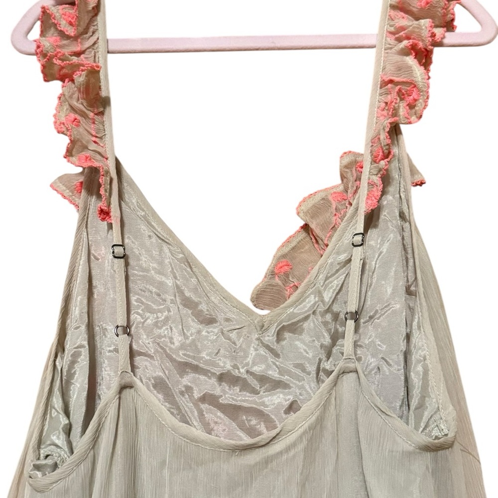 Free People Embroidered Maxi Dress Boho Ruffle Floral Size S - Picture 13 of 15